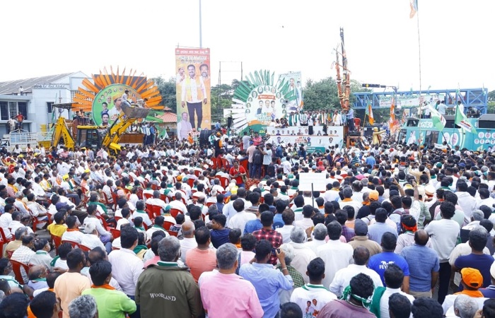 Photos: BJP State President B.Y. Vijayendra Participated In Mysore Chalo Padayatra