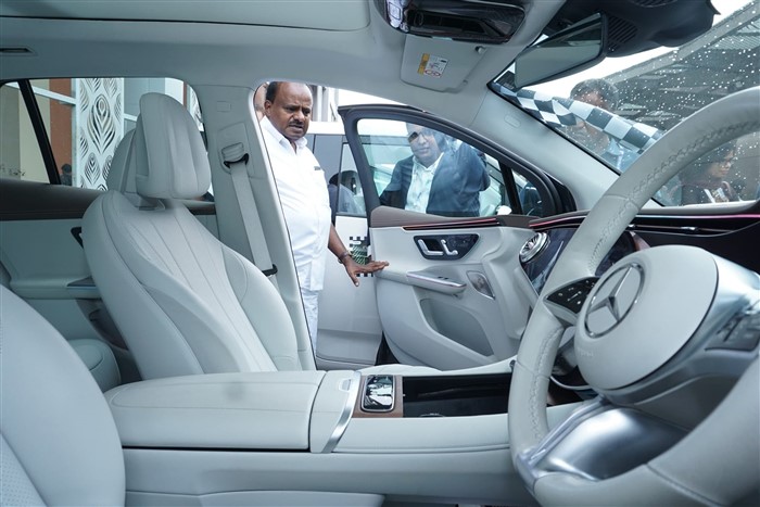 Union Minister HD Kumaraswamy Drives Electric Vehicle