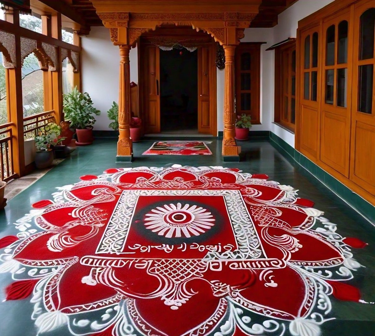 simple diya rangoli