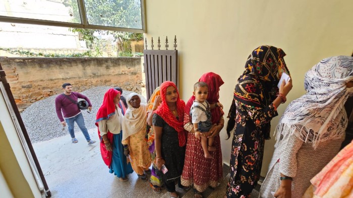 women waiting for casting their vote of Haryana Assembly Election 2024.