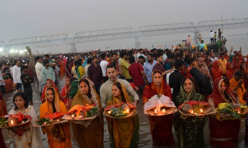 कोलकाता छोटेलाल घाट अर्घ्य