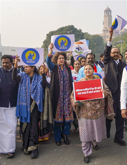 Photos: INDIA bloc MPs protest against Amit Shah