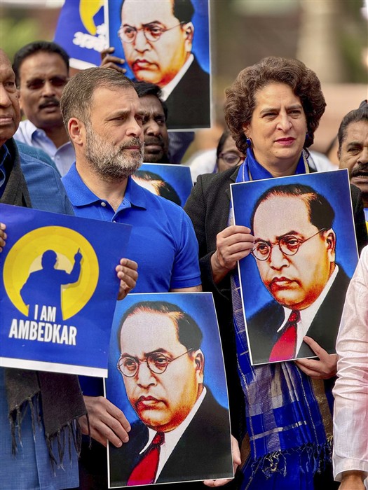 Photos: INDIA bloc MPs protest against Amit Shah