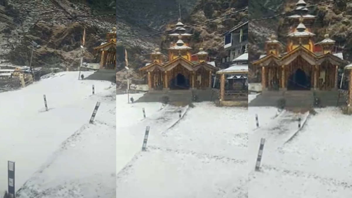 uttarakhand weather photos Snowfall First spectacular snowfall of the season kharshali yamunotri
