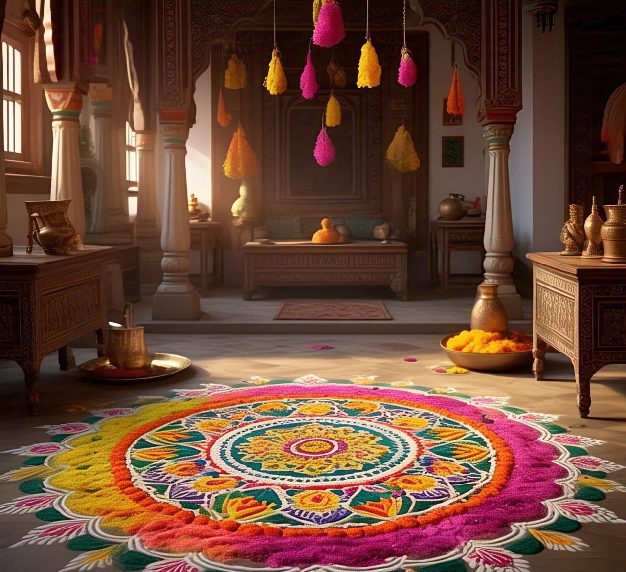 basant panchami rangoli simple