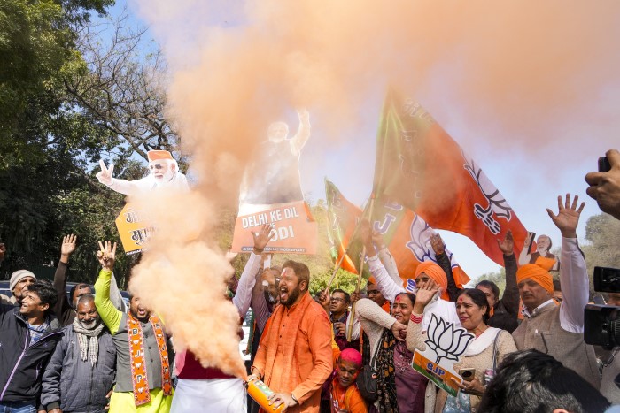 Celebration Across India As BJP Wins Delhi Assembly Election 2025