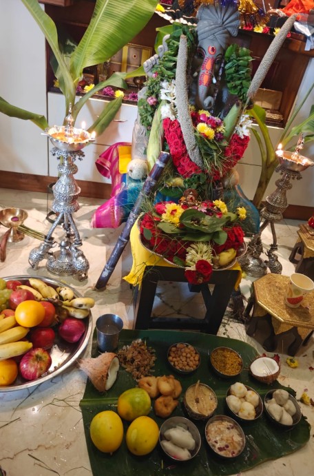 Political Firebrand Roja Celebrates Ganesh Chaturthi with Family at Home