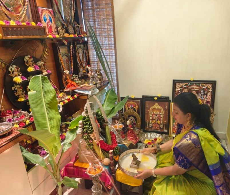 Political Firebrand Roja Celebrates Ganesh Chaturthi with Family at Home