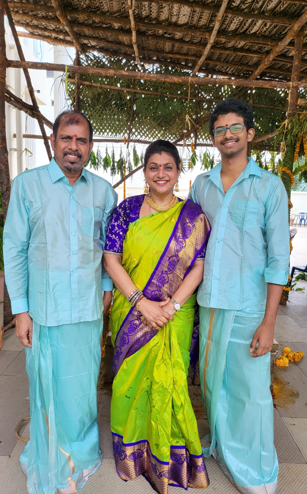 Political Firebrand Roja Celebrates Ganesh Chaturthi with Family at Home