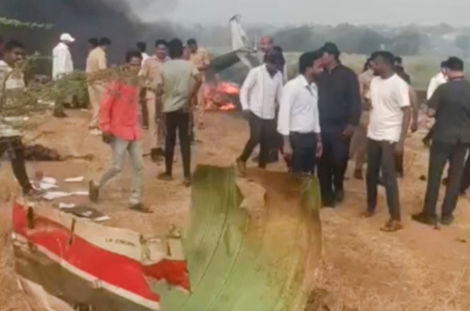 Ajit Pawar plane crash photos