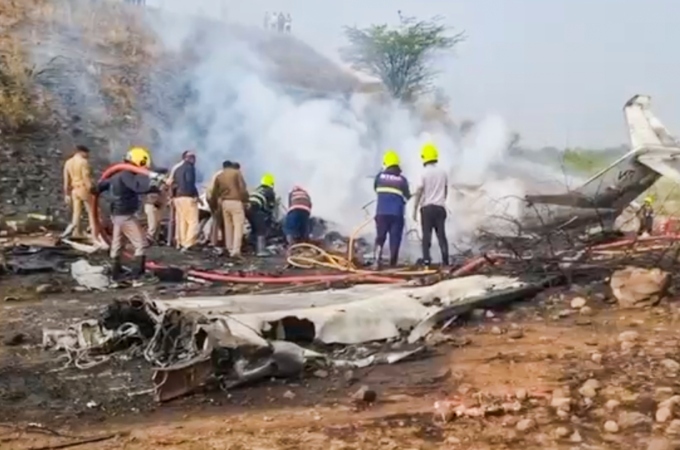 Ajit Pawar plane crash photos