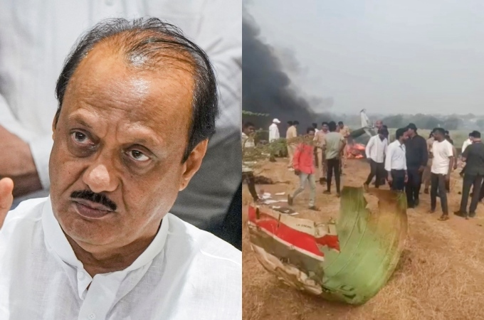Ajit Pawar plane crash photos