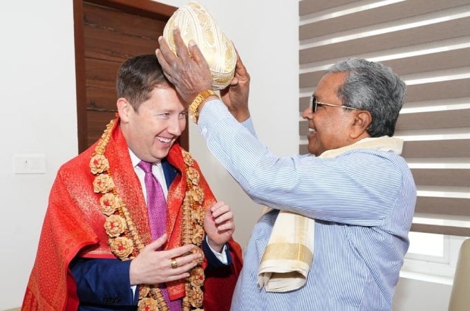 Sergio Gor Meets Tejasvi Surya in Bengaluru India US Trade and Tech Ties Strengthen