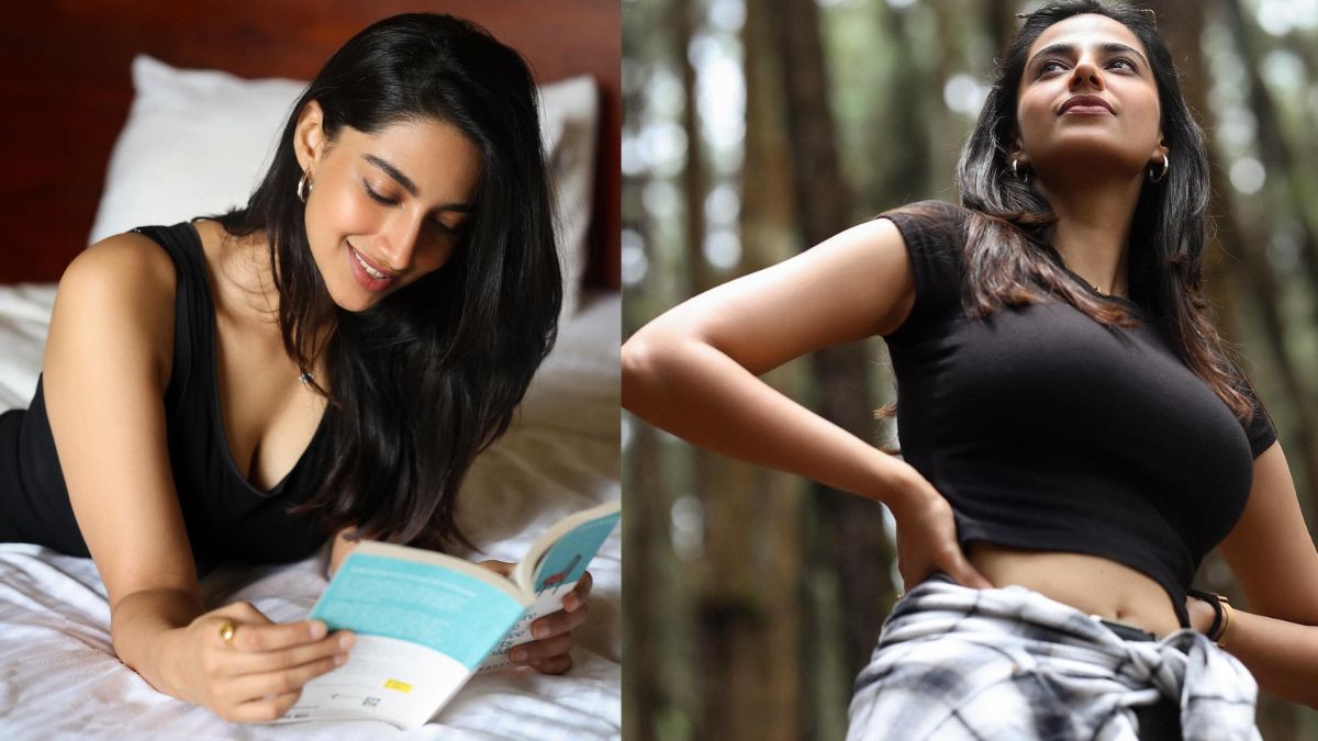 బెడ్‌పై పడుకొని అందాలతో కవ్విస్తున్న మీనాక్షి చౌదరి Actress Meenakshi