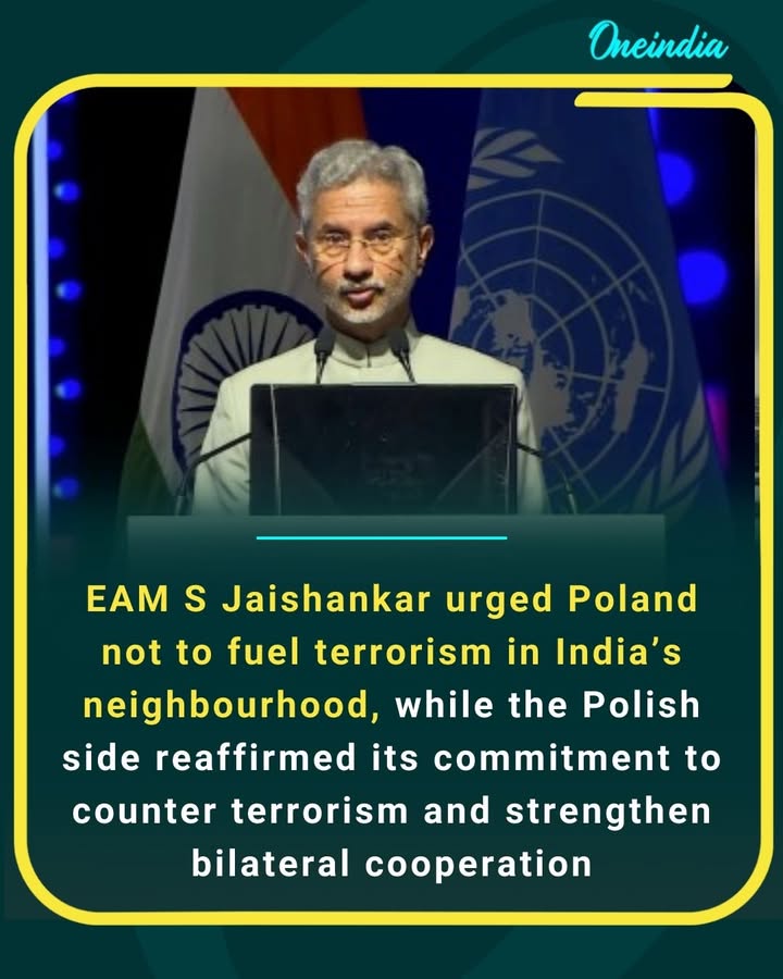 EAM S Jaishankar urged Poland not to fuel terrorism in India’s neighbourhood, while the Polish side reaffirmed its commitment to counter terrorism and strengthen bilateral cooperation