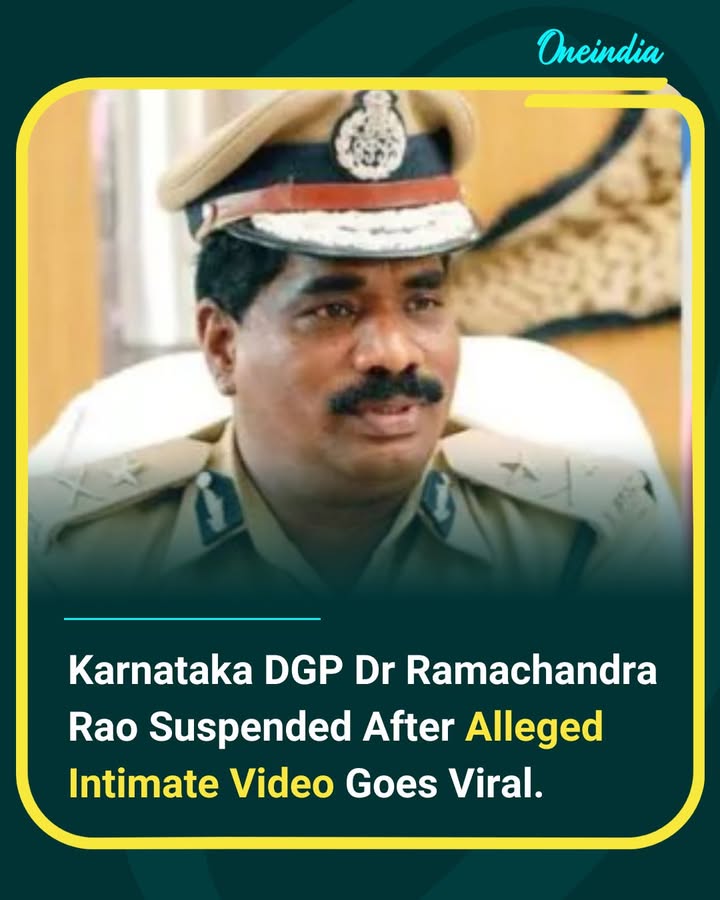 Karnataka Director General of Police (DGP) Dr Ramachandra Rao has been suspended after an alleged intimate video involving a woman went viral on social media. The state government has ordered an inquiry into the matter, and further action will be taken based on the findings.