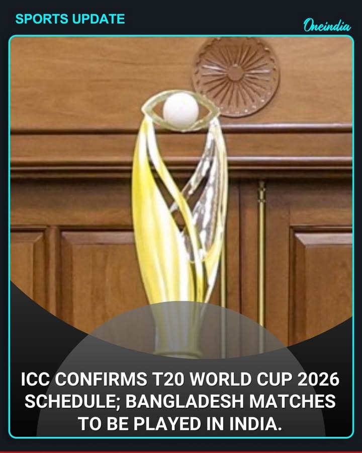 The ICC has confirmed that the Men’s T20 World Cup 2026 will go ahead as planned. However, Bangladesh’s matches will be hosted in India due to logistical and security considerations, while the rest of the tournament schedule remains unchanged.