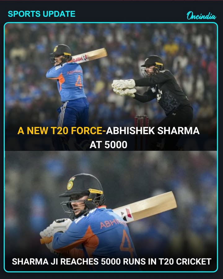 Abhishek Sharma has completed 5,000 runs in T20 cricket, marking a major milestone in his growing career. The dynamic left-hander continues to impress with his fearless batting and match-winning performances in the shortest format.