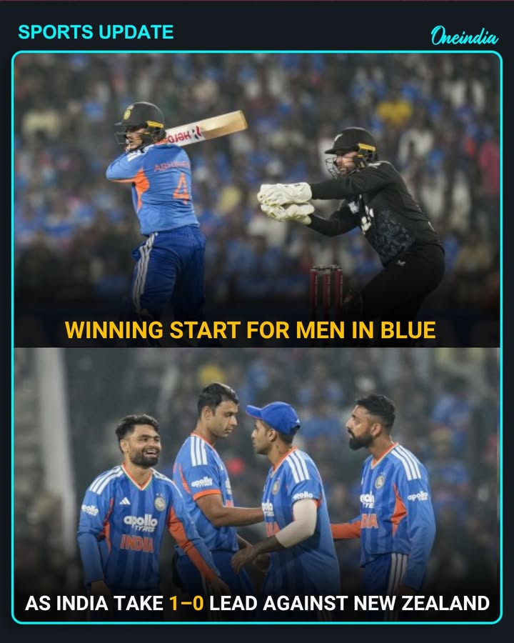 India began their T20I series on a high, defeating New Zealand in the first match at Nagpur. With this win, the Men in Blue now lead the five-match series 1–0, setting the tone for an exciting contest ahead.