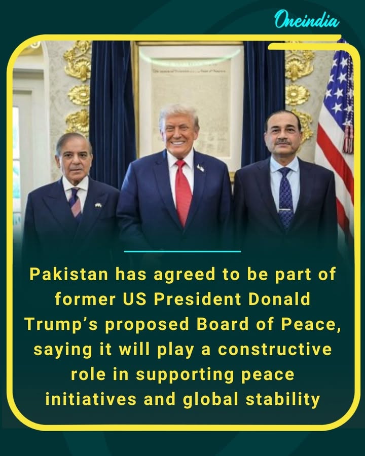 Pakistan has agreed to be part of former US President Donald Trump’s proposed Board of Peace, saying it will play a constructive role in supporting peace initiatives and global stability