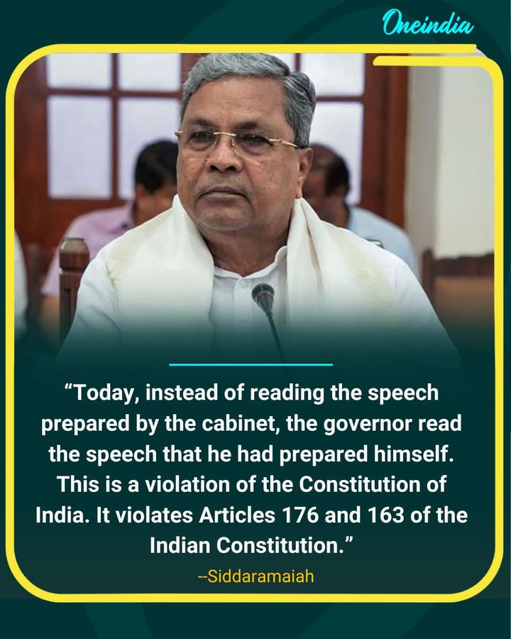 Siddaramaiah Alleges Constitutional Violation by Governor.