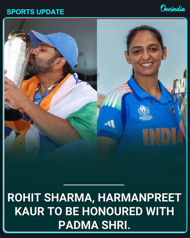 Pride of Indian Cricket: Rohit Sharma and Harmanpreet Kaur to Receive Padma Shri.