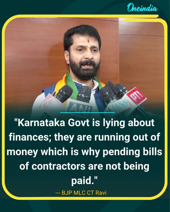 Karnataka Govt Running Out of Funds, Lying About Finances: BJP MLC CT Ravi.