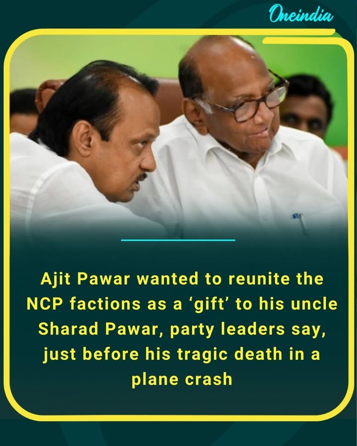 Ajit Pawar wanted to reunite the NCP factions as a ‘gift’ to his uncle Sharad Pawar, party leaders say, just before his tragic death in a plane crash