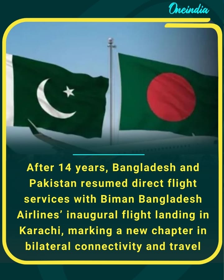 After 14 years, Bangladesh and Pakistan resume direct flight services with Biman Bangladesh Airlines’ inaugural flight landing in Karachi, marking a new chapter in bilateral connectivity and travel