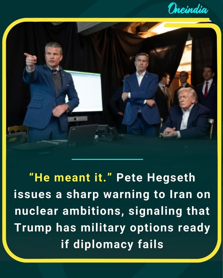 “He meant it.” Pete Hegseth issues a sharp warning to Iran on nuclear ambitions, signaling that Trump has military options ready if diplomacy fails