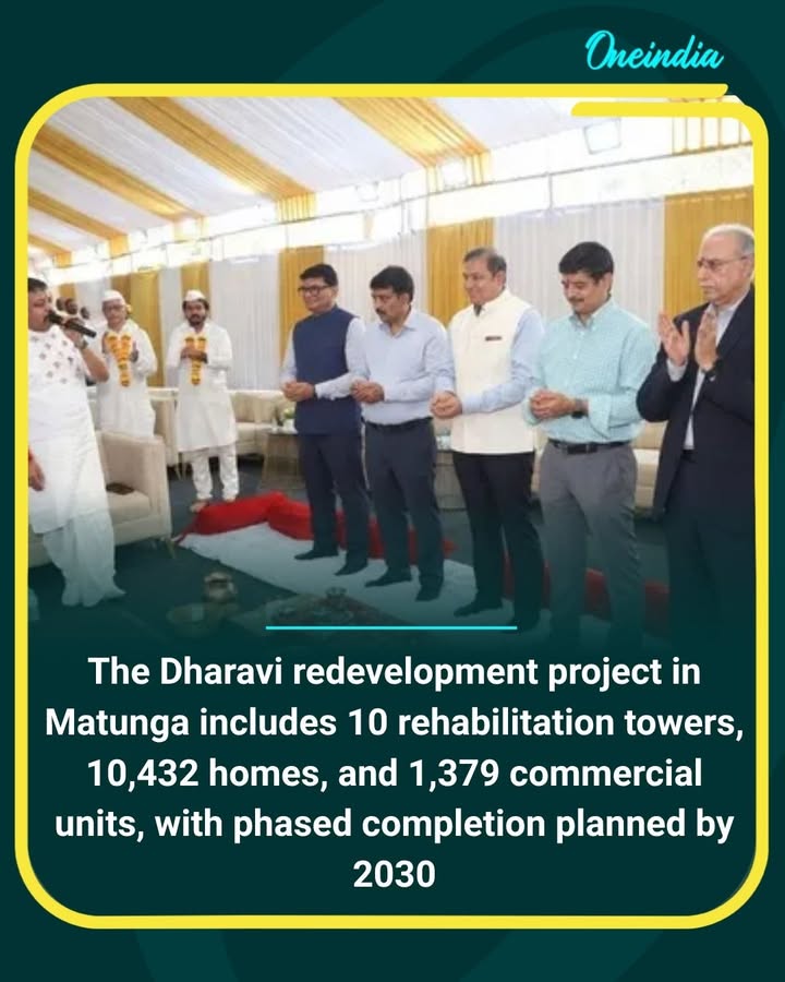 Construction has begun at Matunga, with the first five towers targeted for handover by March 2029 as part of the Dharavi redevelopment project.