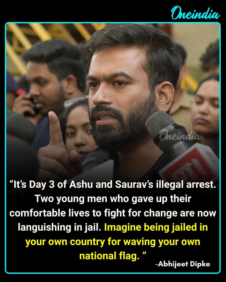 “Jailed for Waving the National Flag”: Abhijeet Dipke Slams Arrest of Ashu and Saurav