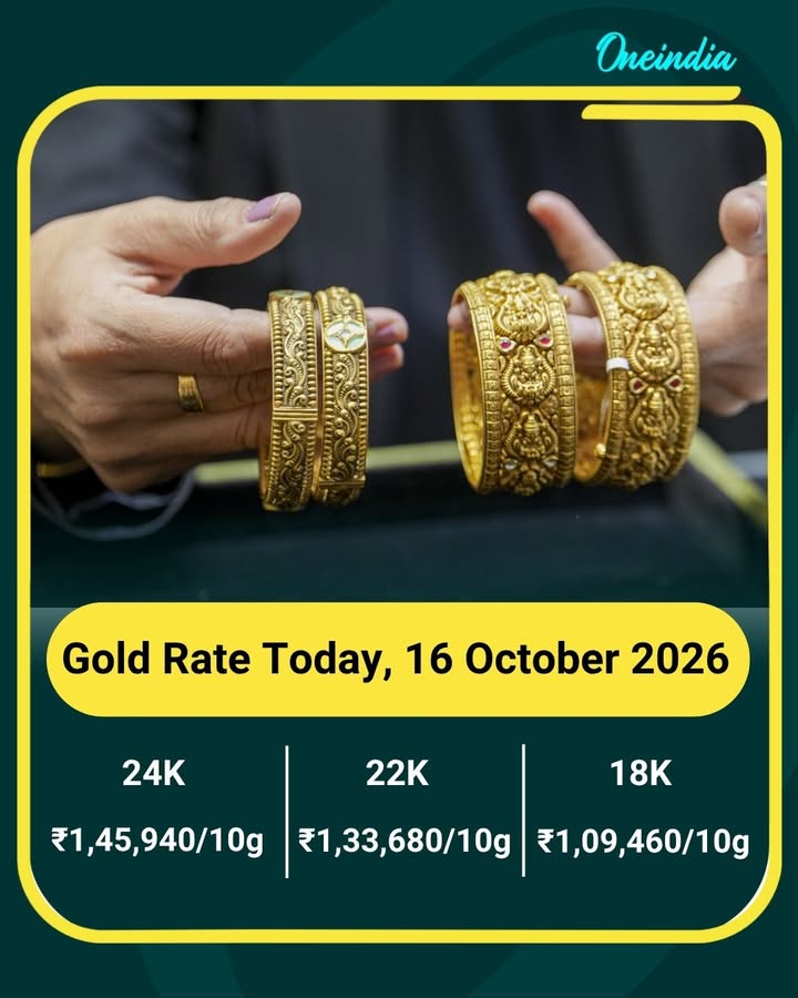 Gold Rate Today, 16 October 2026