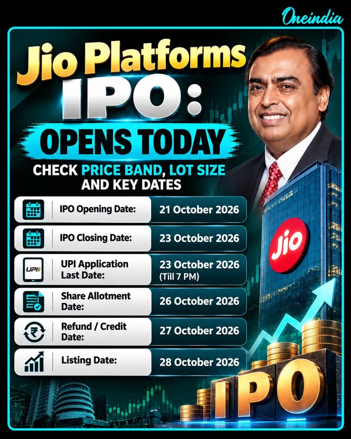 Mukesh Ambani’s Jio Platforms IPO opens for public subscription today! 📈