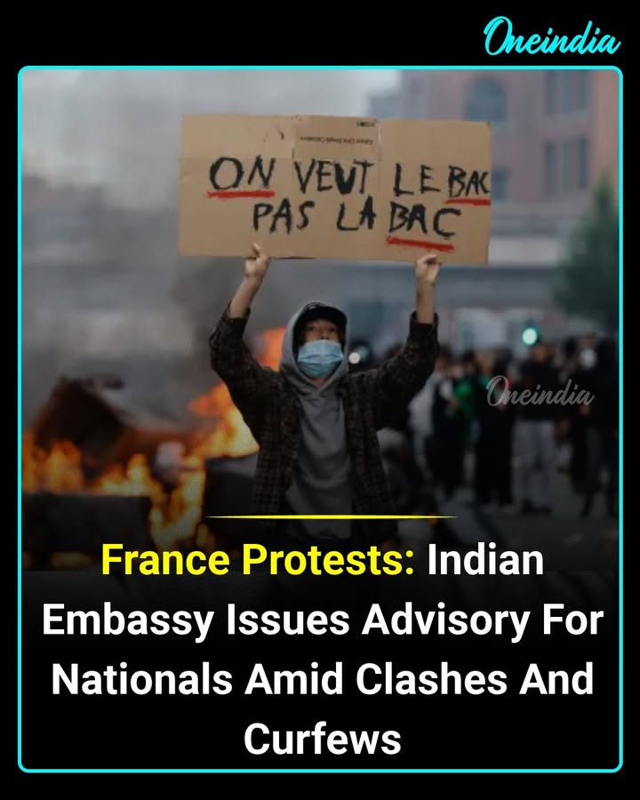 The Indian Embassy in Paris has issued an advisory for Indians living in or travelling to France amid violent protests, clashes and localised curfews. 🇫🇷 Indian nationals have been urged to avoid crowded places and protest sites, follow instructions from French authorities, and monitor official updates on transport disruptions.