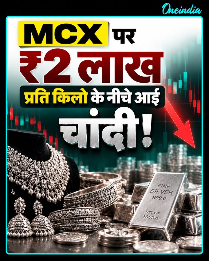 MCX पर चांदी ₹2 लाख प्रति किलो के नीचे आई! खरीदारों के लिए मौका या अभी और गिरावट? कमेंट में बताइए