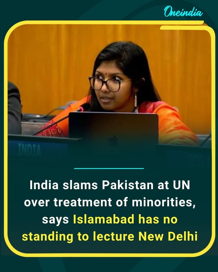 India hits back at Pakistan at the UN, questioning Islamabad’s credibility on minority rights and rejecting its remarks on New Delhi.