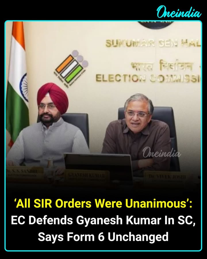 The Election Commission of India has told the Supreme Court that all three orders related to the Special Intensive Revision (SIR) of electoral rolls were unanimously approved. In its counter-affidavit, the ECI defended CEC Gyanesh Kumar, maintained that Form 6 remains unchanged, and said voter additions or deletions require an order from the Electoral Registration Officer (ERO).