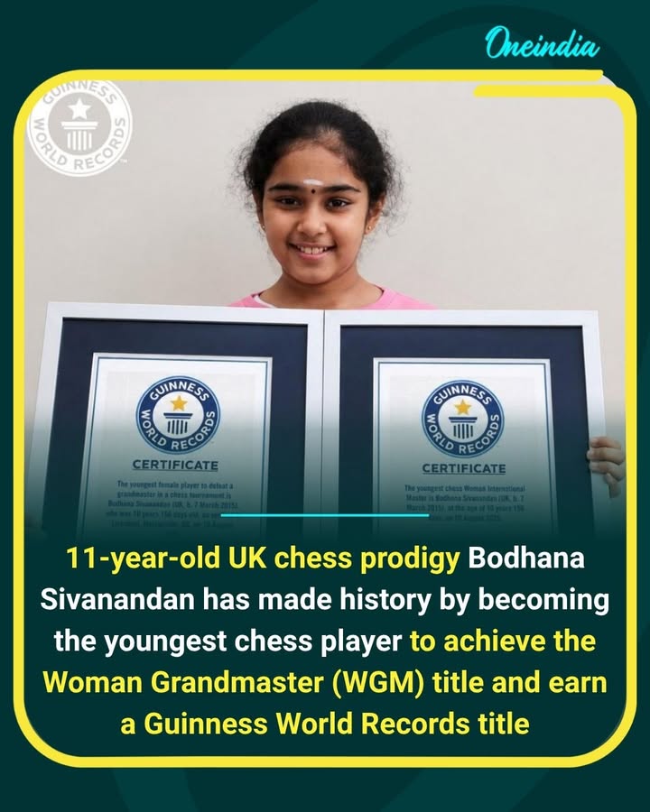 UK chess prodigy Bodhana Sivanandan has made history by becoming the youngest chess player to achieve the Woman Grandmaster (WGM) title, earning a Guinness World Records title following her remarkable performance at the 46th Chess Olympiad in Samarkand.