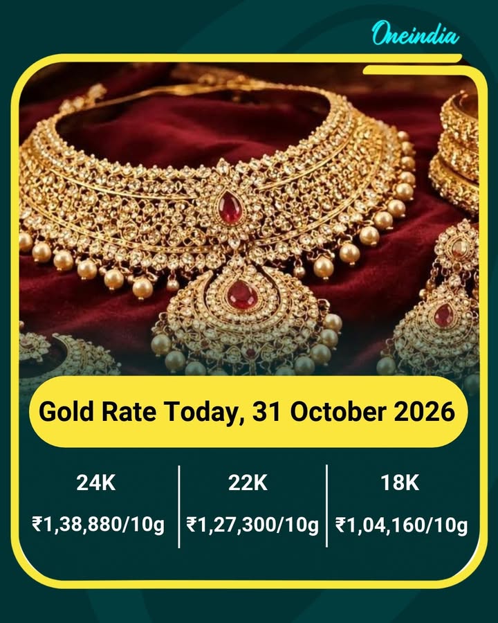 Gold Rate Today, 31 October 2026