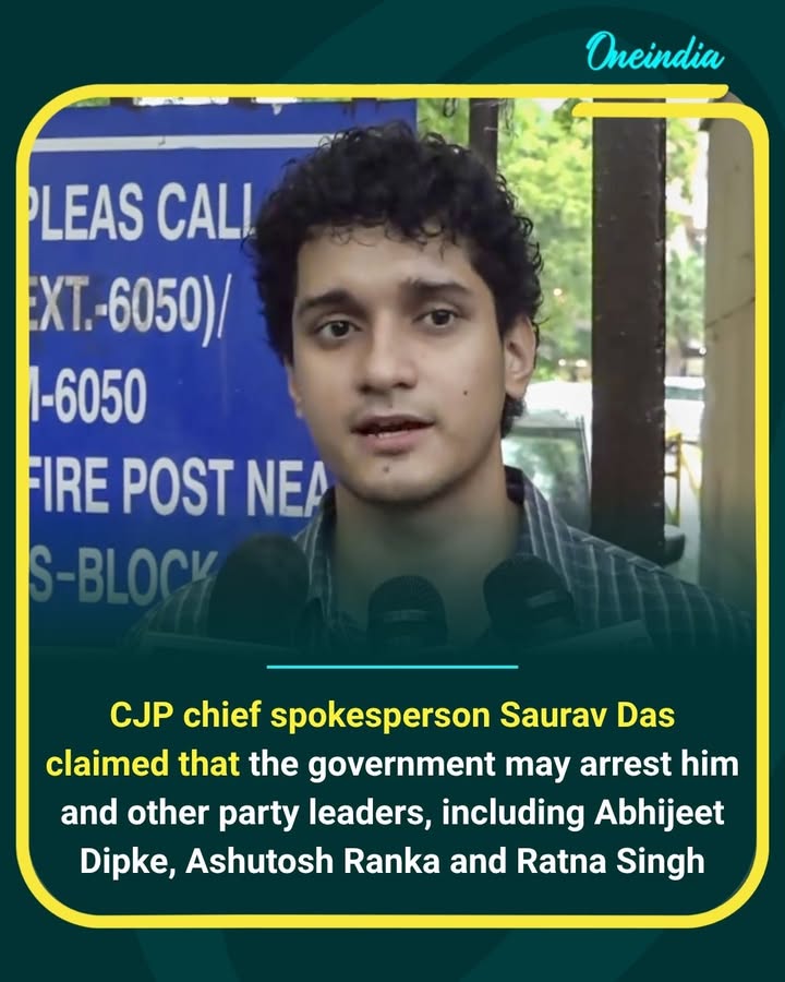 Saurav Das alleges a possible crackdown on CJP leaders and calls for a large-scale mobilisation from October 10. Das made the claim, and it has not been independently verified.