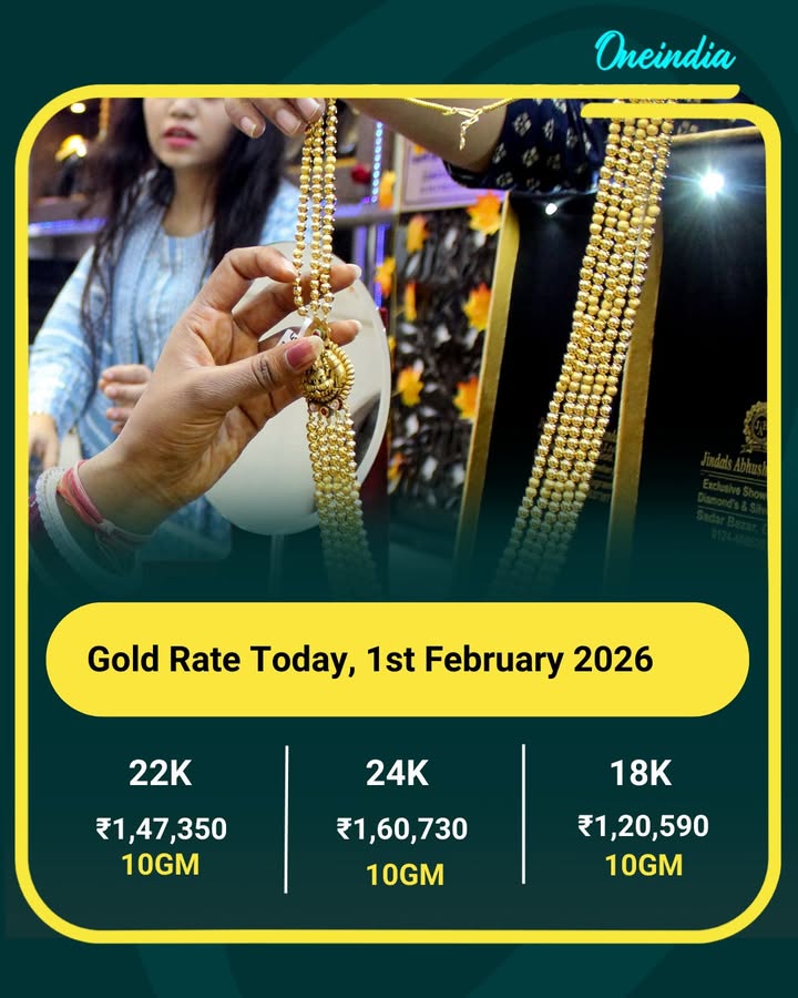 Gold Rate Today, 1st February 2026.