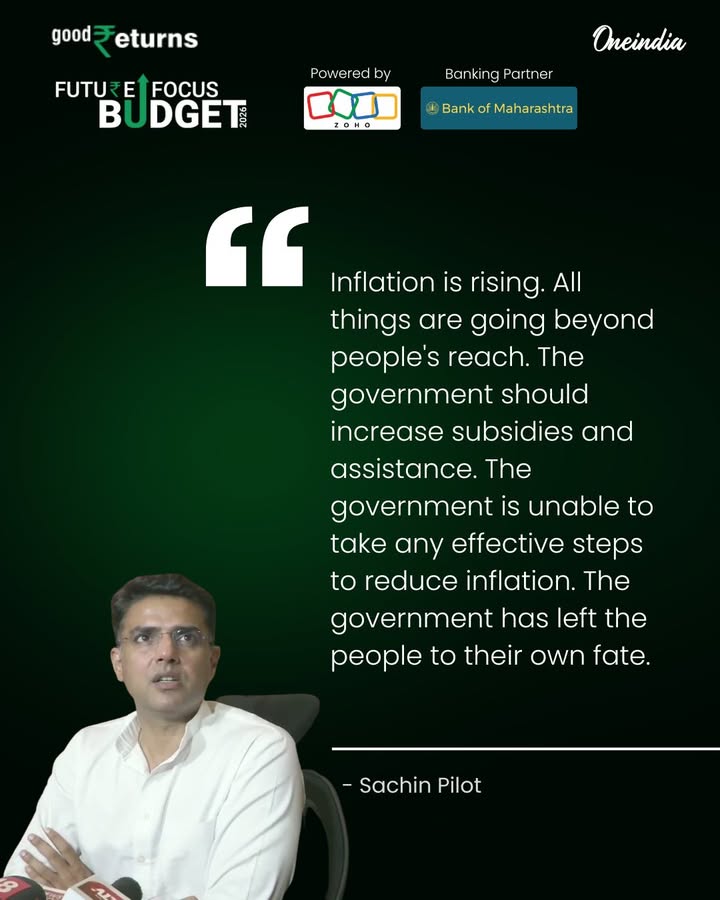 Sachin Pilot Criticizes Government’s Handling of Inflation.