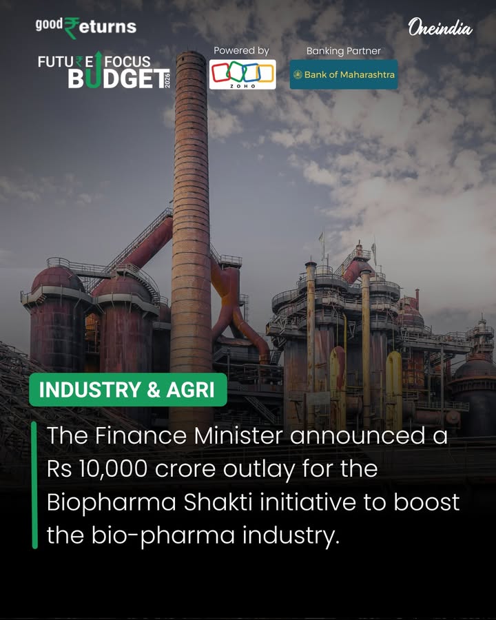 Finance Minister Nirmala Sitharaman unveiled a Rs 10,000 crore investment under the Biopharma Shakti initiative, aimed at boosting India’s bio-pharma industry and strengthening research, manufacturing, and innovation.