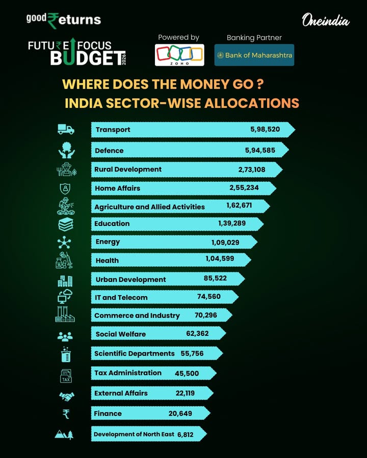 Where does the Money go ? India sector-wise allocations.