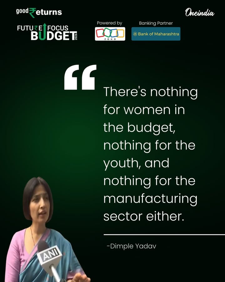 Dimple Yadav Slams Budget 2026: “Nothing for Women, Youth, or Manufacturing”