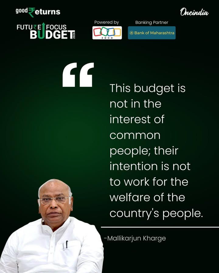 Mallikarjun Kharge Criticises Budget 2026: “Not in the Interest of Common People”.