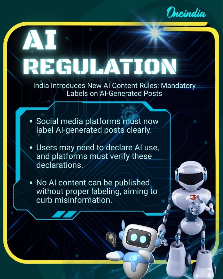 The Modi government has announced new rules to regulate AI-generated content in India, aiming to curb misinformation and improve transparency on social media platforms.