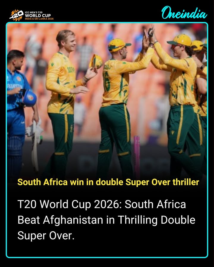 South Africa defeated Afghanistan in a thrilling T20 World Cup 2026 match that was decided by a rare double Super Over.