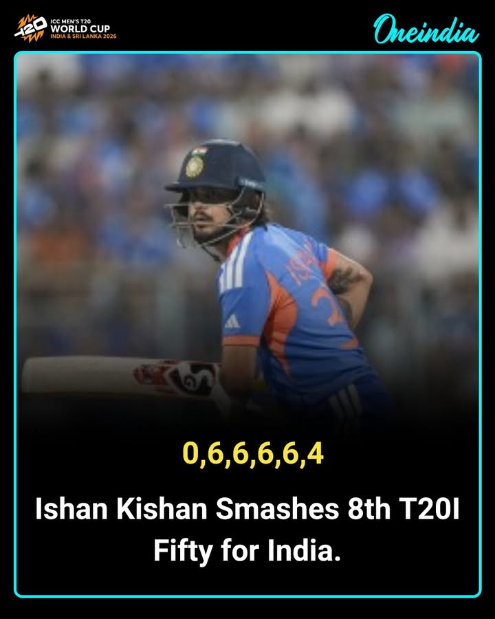 Ishan Kishan scored his 8th T20I fifty, showcasing his aggressive batting and helping India maintain momentum in the match. His performance continues to cement his reputation as a key player in the Indian batting lineup.